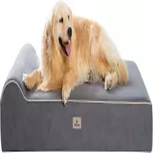 대형견을 위한 펫펀 점보 정형외과 반려견 침대 - 베개 탈착식 커버 세탁기 포함 7인치 두꺼운 메모리 폼