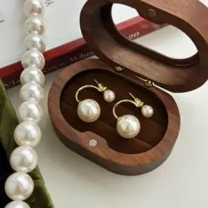 더블 진주 귀걸이 입체감 투웨이 연출 구조 이어링