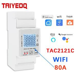 2P Wifi 80A 에너지 미터 양방향 측정 그래피티 연결 스마트 고정밀 TAC2121C
