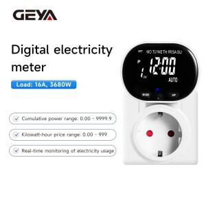 LCD 디지털 전력계 와트미터 전기 Kwh 에너지 미터 측정 소켓 스마트 테스터 회전식 디스플레이