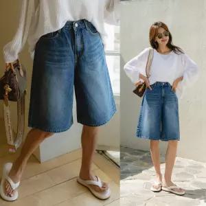 A라인5부데님 96플레이스 봄 여름 버뮤다 5부 청바지