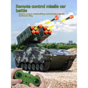 군사 전쟁 RC 사격 차량 모델 4G 미사일 리모컨 광학 전자 음향 탱크 전투