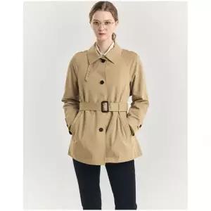 헤지스레이디스 24FW [가격인하]베이지 발마칸 하프 트렌치 코트 HSCO4D801I2