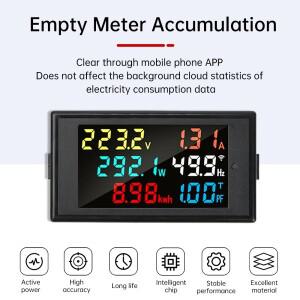 D69-2068 6 디스플레이 미터 LCD 가정용 에너지 전력 테스터 스마트 디지털 전압 및 전류 고정밀