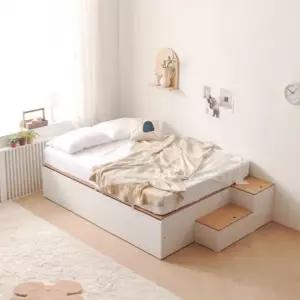 가구산책 대용량 높은수납침대Q 빅서랍 SET+독립봉합 매트리스 DN7041