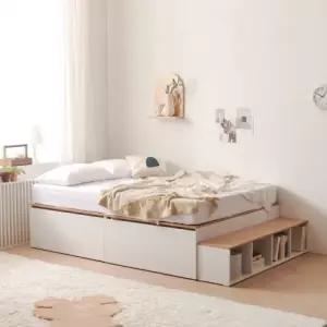 가구산책 대용량 높은수납침대Q 빅서랍 SET+본넬 매트리스 DN7108