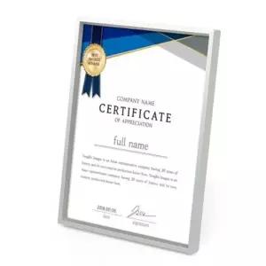 탁상용 입체 수료증 신고증 상장 액자 A4 무광 실버