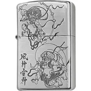 지포 라이터 일본 패턴 바람과 천둥의 신 라이타 실버