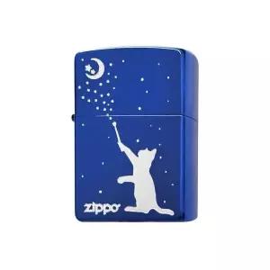 지포 라이터 매직 캣 귀여운 고양이 라이타 블루