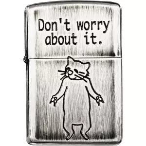 지포 라이터 UD-CAT5 앤티크 귀여운 고양이 라이타 실버