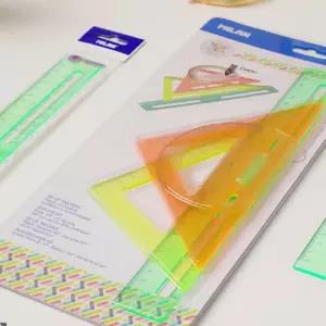 휴대용 수학 각도기 제도용 투명 자 자세트 초등학생 학교