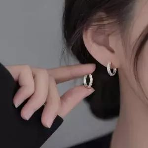 [콩심팥심]S925 실버 볼드 링 귀걸이 미니 원형 데일리 포인트 이어링