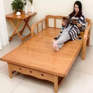 폴딩 평상프레임 1.5m 야외 매트리스 확장 침대프레임 대나무 옥상 나무