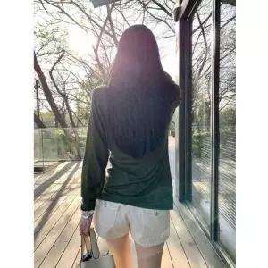 팬츠 여사친 캐주얼 빈티지 청반바지 레깅스 밀레니얼로 반바지 로우 돌아간 CH1