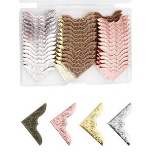 OLLDAG 금속 책 모서리 100개, 빈티지 앨범 커버 스크랩북 철 프로텍터, 폴더용 사진 메뉴 다이어리 코너