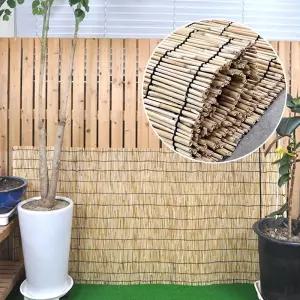 야외 테라스 창문 인테리어 3자 갈대발 x2 통풍 베란다가림막