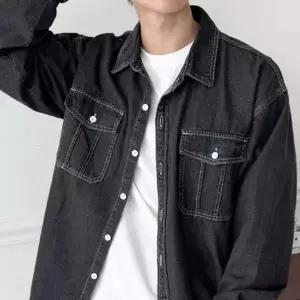 [셀러에이드]남자 아우터 레이어드 남방셔츠 데님셔츠 청남방 DJJ5002
