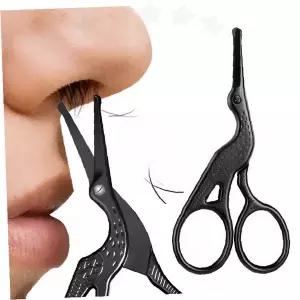 스테인리스 코털 정리 가위 곡선형 날 안전 미용 도구 얼굴 제모용 손질 가위