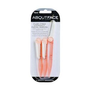 ABOUT BEAUTY FUZZ-FREE FOLD-N-GO GROOMERS - 모양에 면도, 일본 부드럽게 그루머 제모를 위한 제거 스틸로 뷰티 접이식 얼굴 털을 이상적, 제거합니다 각질 눈썹 및 3개,