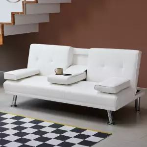 베스트리빙 무비 각도조절 3인 접이식 컵홀더 가죽 소파베드