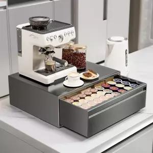 슬라이드디귿선반 밥솥정리대 철제커피머신정리함 캡슐홀더 다용도수납장