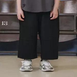 AAA7PT01BK블랙 절개 져지 팬츠