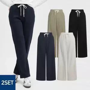 [NS홈쇼핑][샵앤] [2종세트] 1+1 여성 하루종일편한 골지 와이드팬츠 무료배송..