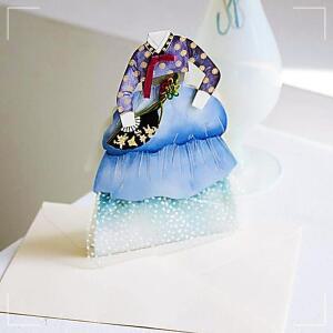 [2개구성] 아름다운 3P 축하 감사 명절 한복 카드 설날 추석 연하장 편지지 엽서 모양 전통 AWFHBXZ7