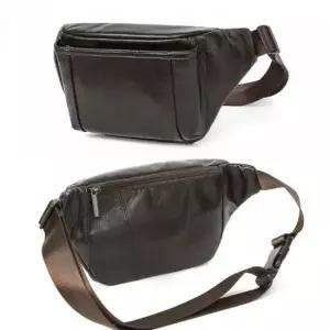 남성용 가죽 슬링백 웨이스트 여행용 보조 크로스백 여행용힙색 허리백 남자슬링백