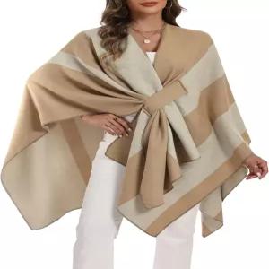 엘레븐 여성 숄 랩 - 아늑한 오픈 프론트 폰초 스카프 소프트 가디건 케이프 패션 담요 선물