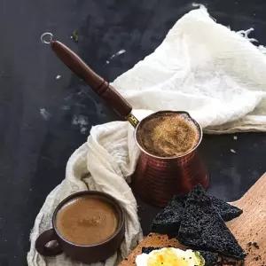 황동 터키식커피 이브릭 수제 구리 커피 주전자 커피포트 오렌지브릭 손잡이 스텐 핸드드립