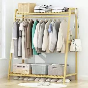 아트박스/아도라하우스 원목 대나무 스탠드 옷장 행거 기본형 80