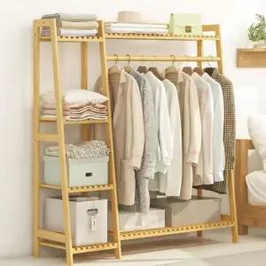 아트박스/아도라하우스 원목 대나무 스탠드 옷장 행거 확장형 100