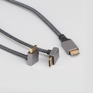 20CM 나일론 브레이드 골드 HD 4K60HZ V2.0 HDTV PS4 프로젝터 모니터용 HDMI 암 연장 케이블에 미니 소형