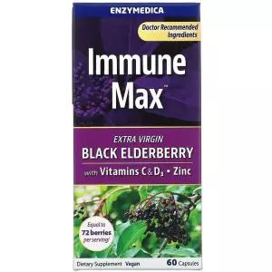 엔자이메디카 이뮨 맥스 엘더베리 비타민 C  D3 아연 징크 60정 Immune Max Black Elderberry Vitamins Zi