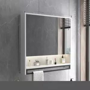 욕실 상부장 거울장 화장실 터치 화이트길이 수건장 벽걸이 거울 여닫이 교체 욕실수납장