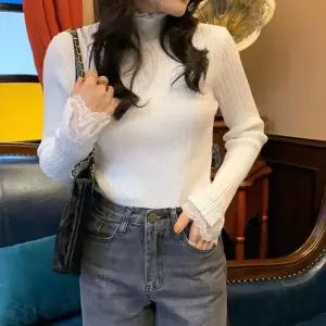 [라일리여성의류] Rly H.LINE) 여성 소매 레이스 포인트 골지