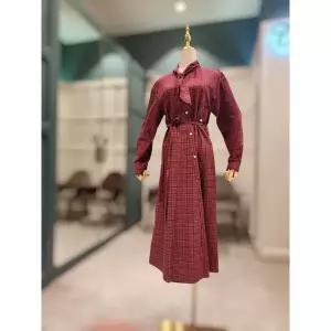 갤러리아 타이 체크 셔츠 랩원피스Z261MSE004