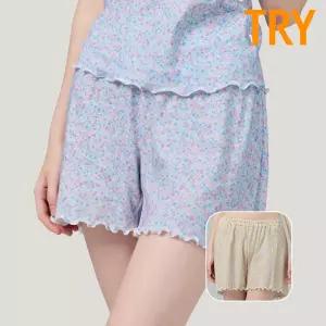 트라이 여성 순면 트렁크 골지 사각팬티 하나만 홈웨어 2컬러 1매 K42