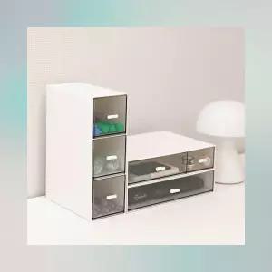 적층형 투명 서랍 데스크정리함 책상용 서랍형수납함 사무실 소품정리