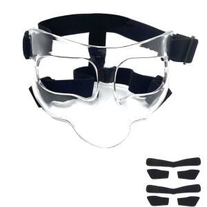 Fenduoer 스포츠용 코 가드, 부러진 코, 조절 가능한 안면 마스크, 폼 패딩 포함, 남성 및 여성용, 성인, 농구, 야구, 축구, 소프트볼 페이스 가드(투명 풀 페이스)