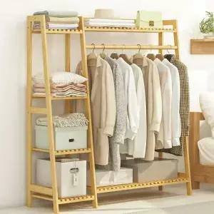 아도라하우스 원목 대나무 스탠드 옷장 행거 확장형 100