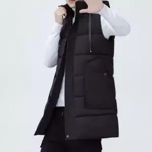 |CCJ6D18|여성 겨울 후드 패딩 조끼 따뜻한 롱 베스트