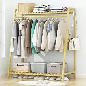 /아도라하우스 원목 대나무 스탠드 옷장 행거 기본형 80