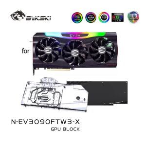 Bykski 워터 블록 EVGA RTX3080 / RTX 3090 FTW3 ULTRA GAMIN GPU 카드용 풀 커버 디자인/밀집한 수로 N-EV