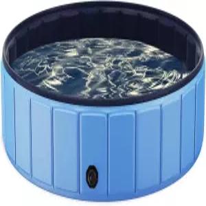 중소형견을 위한 글로우포인트 접이식 반려견 수영장 47인치 하드사이드 누수 방지 PVC 휴대용 반려동물