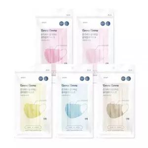 꼼마꼼마 성인 마스크 온가족 컬러 데일리 일상용품 5매 MNA