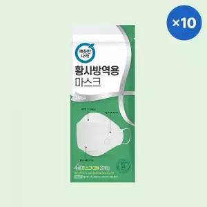 깨끗한나라 KF94 마스크 4겹 황사방역용 3매 10팩 MNA