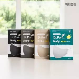 닥터퓨리 KFAD 마스크 비말차단 새부리 25매 대형 화이트 2개 MNA