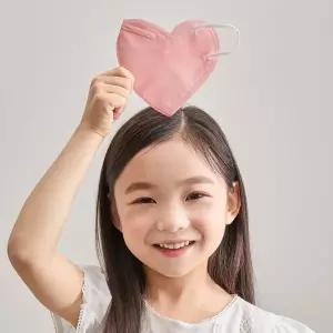 꼼마꼼마 키즈 하트 마스크 새부리형 어린이 유아 50매 MNA